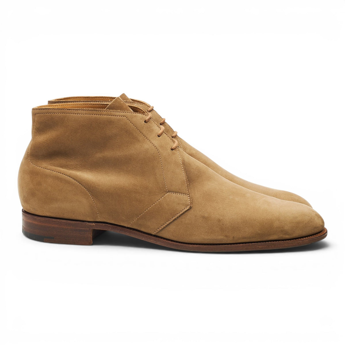 'Shanklin' Beige Nubuck Unlined Chukka Boots UK 10 E