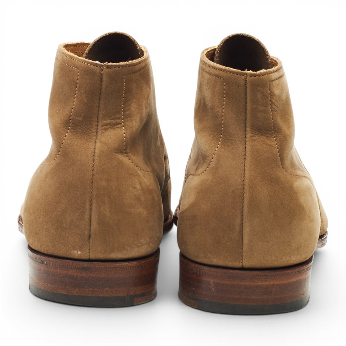 'Shanklin' Beige Nubuck Unlined Chukka Boots UK 10 E
