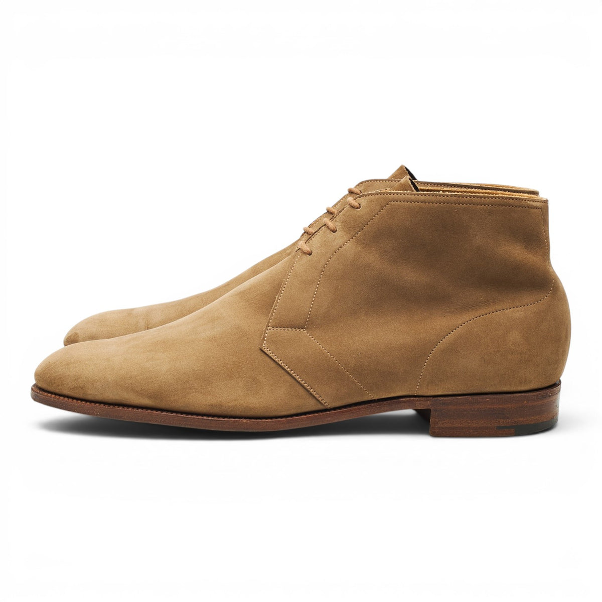'Shanklin' Beige Nubuck Unlined Chukka Boots UK 10 E