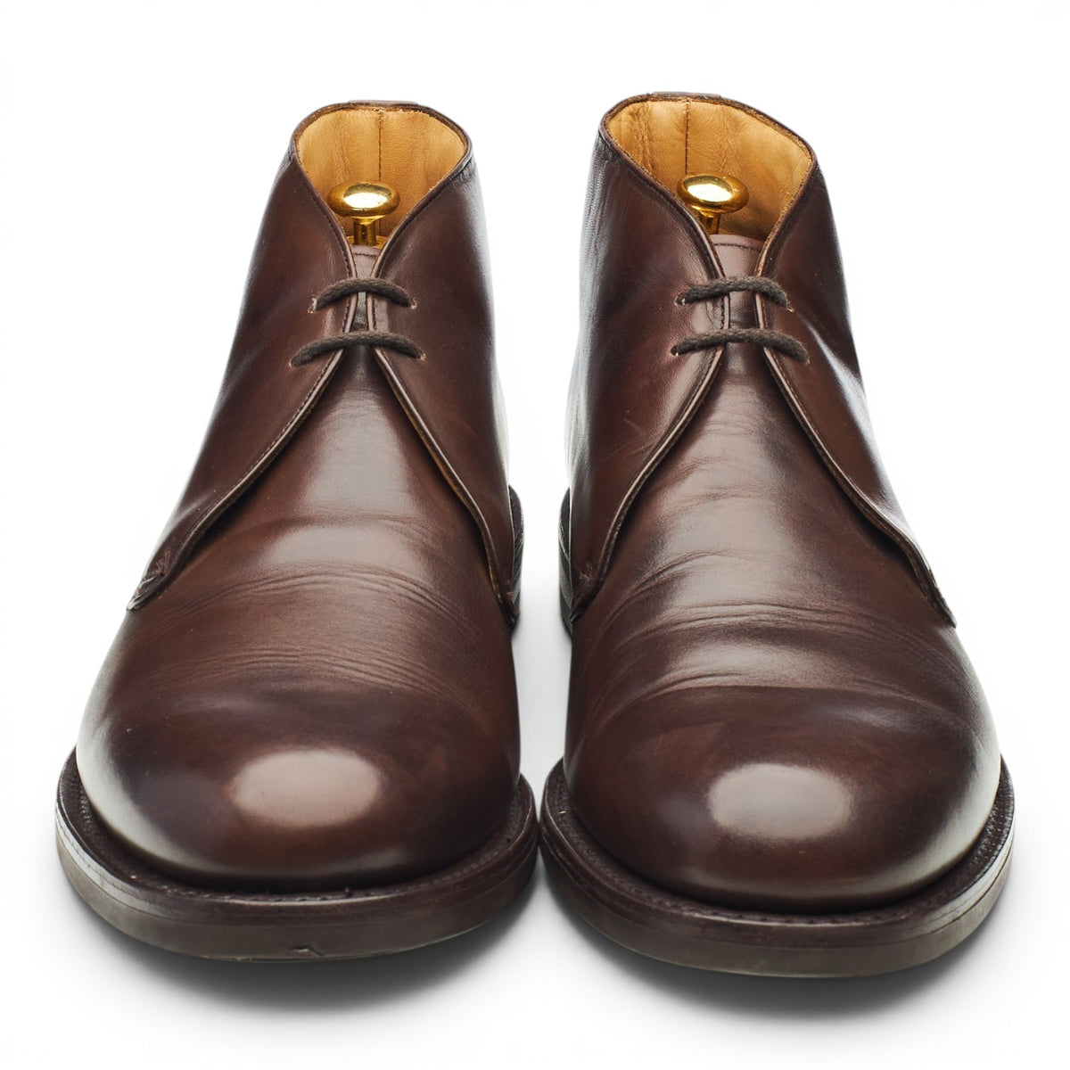 'Cowley' Dark Brown Leather Chukka Boots UK 10 F
