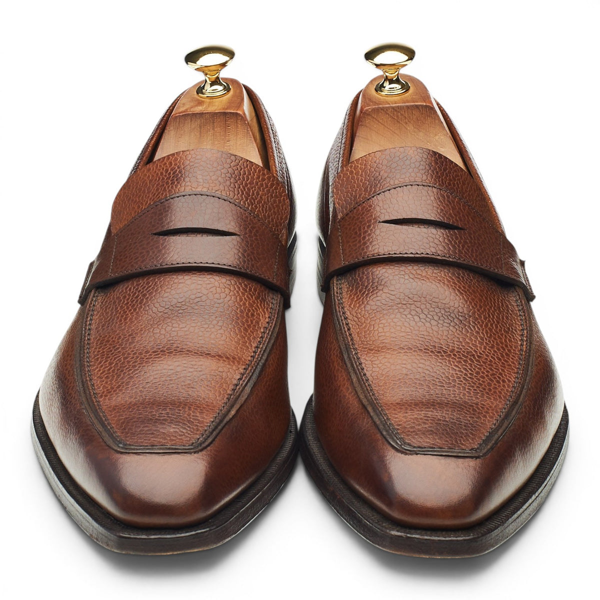 'George' Dark Brown Leather Loafers UK 10 E