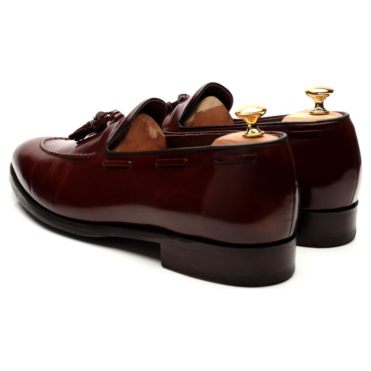 Burgundy Leather Tassel Loafers UK 11.5