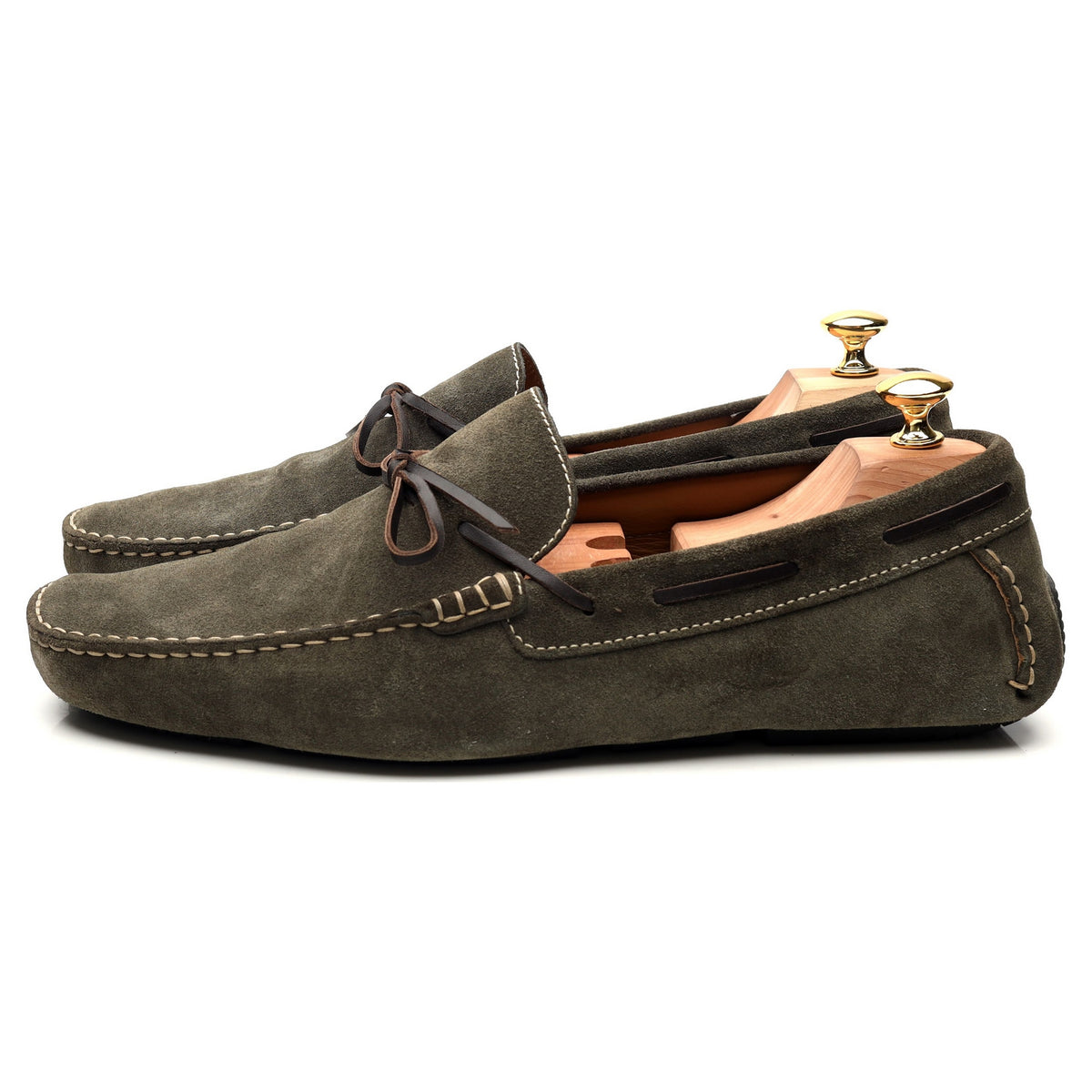 Green hot sale driving moccasins