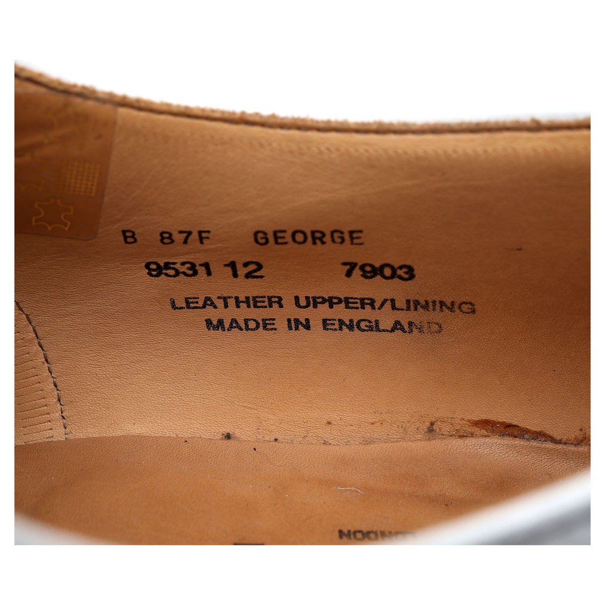 &#39;George&#39; Black White Leather Spectator Brogues UK 12 F