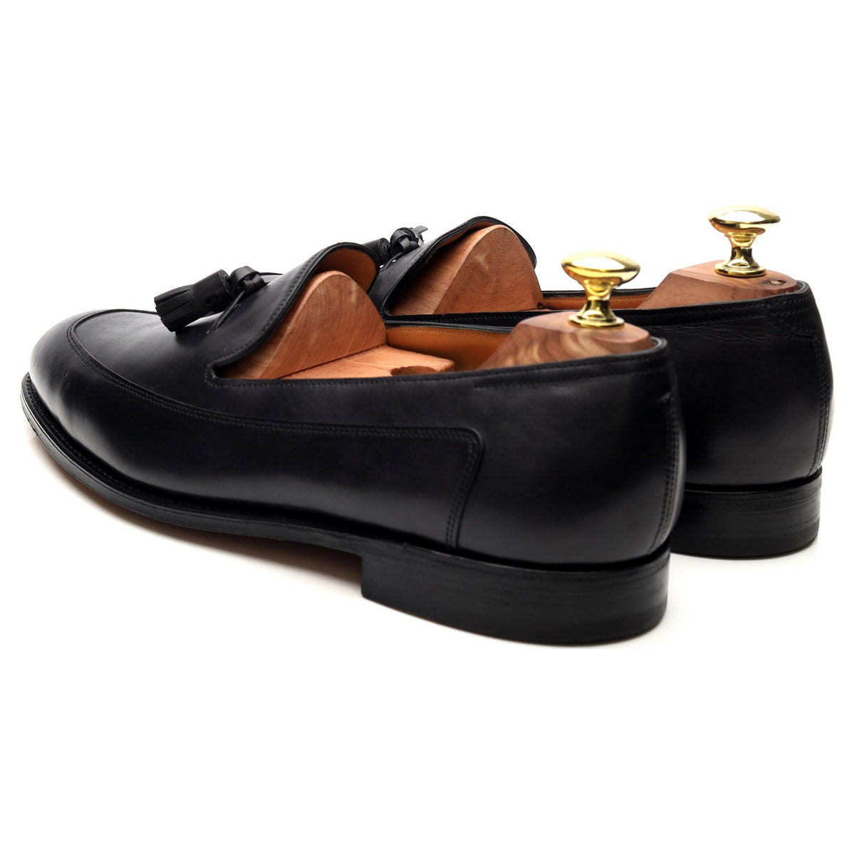 &#39;Buckingham&#39; Black Leather Tassel Loafers UK 7.5 E