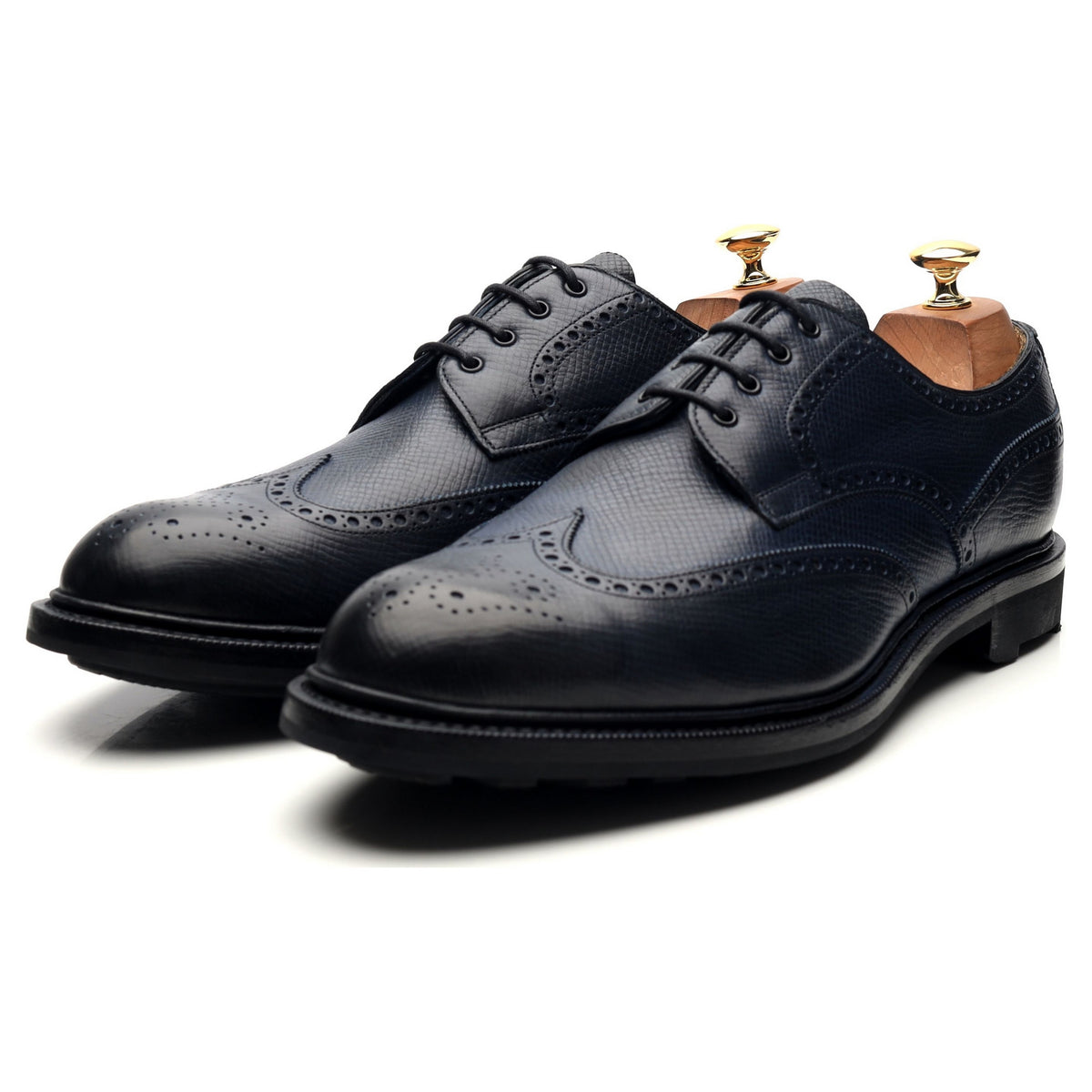 &#39;Borrowdale&#39; Navy Blue Leather Derby Brogues UK 10.5 E