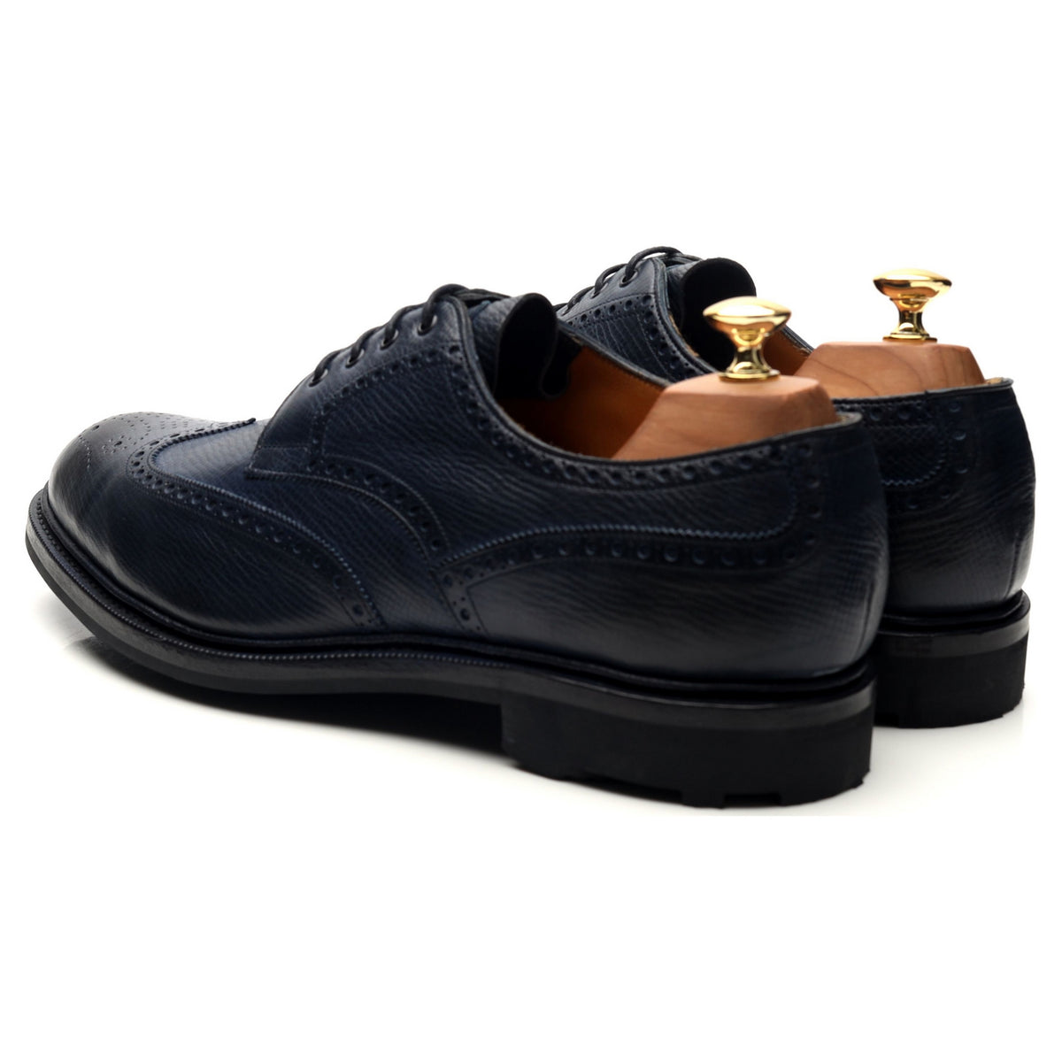 &#39;Borrowdale&#39; Navy Blue Leather Derby Brogues UK 10.5 E