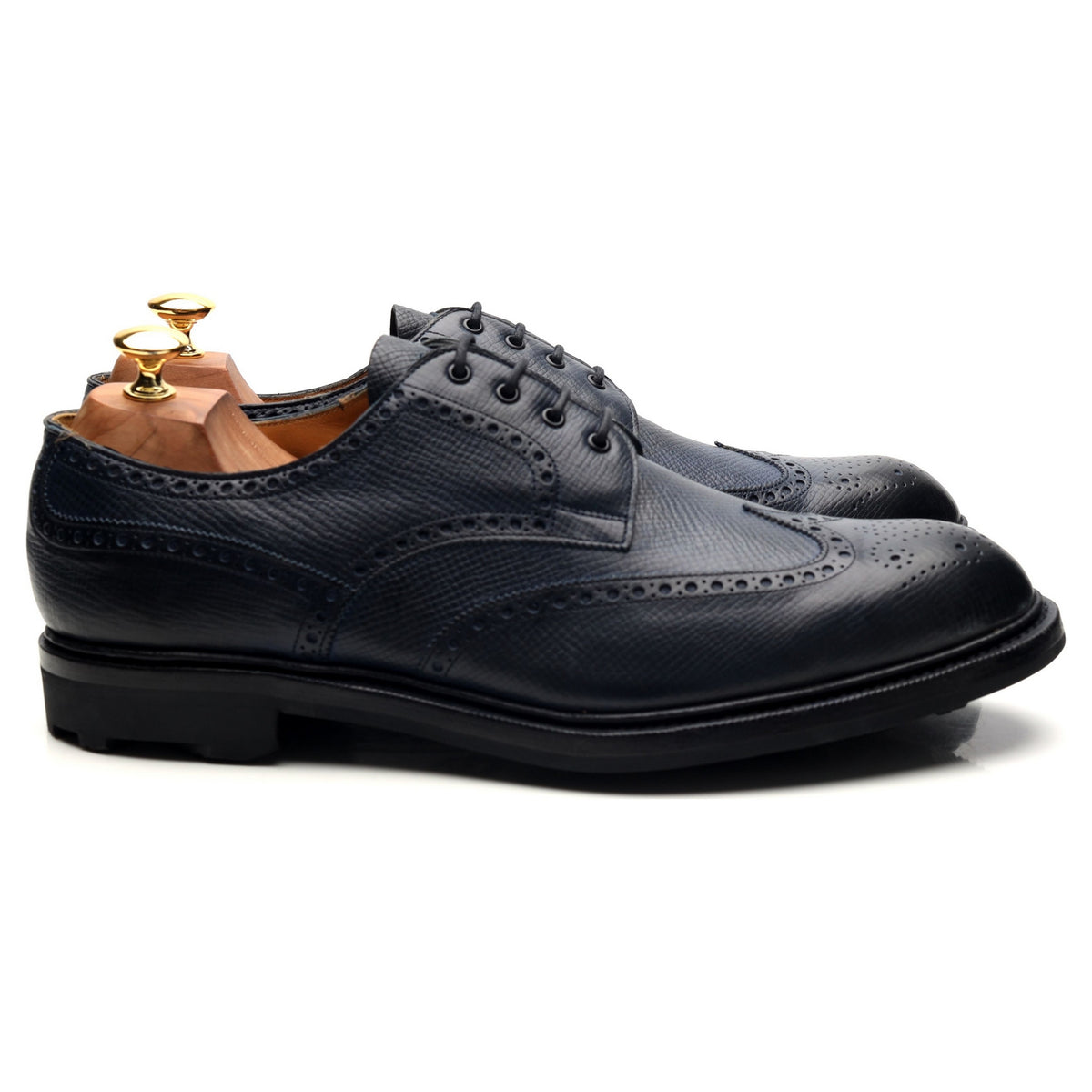 &#39;Borrowdale&#39; Navy Blue Leather Derby Brogues UK 10.5 E