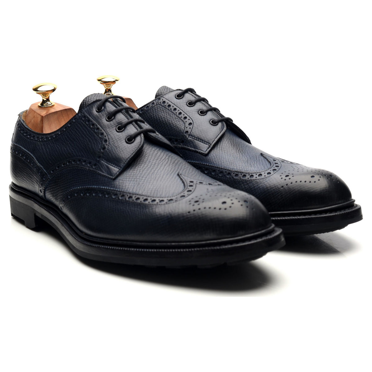 &#39;Borrowdale&#39; Navy Blue Leather Derby Brogues UK 10.5 E