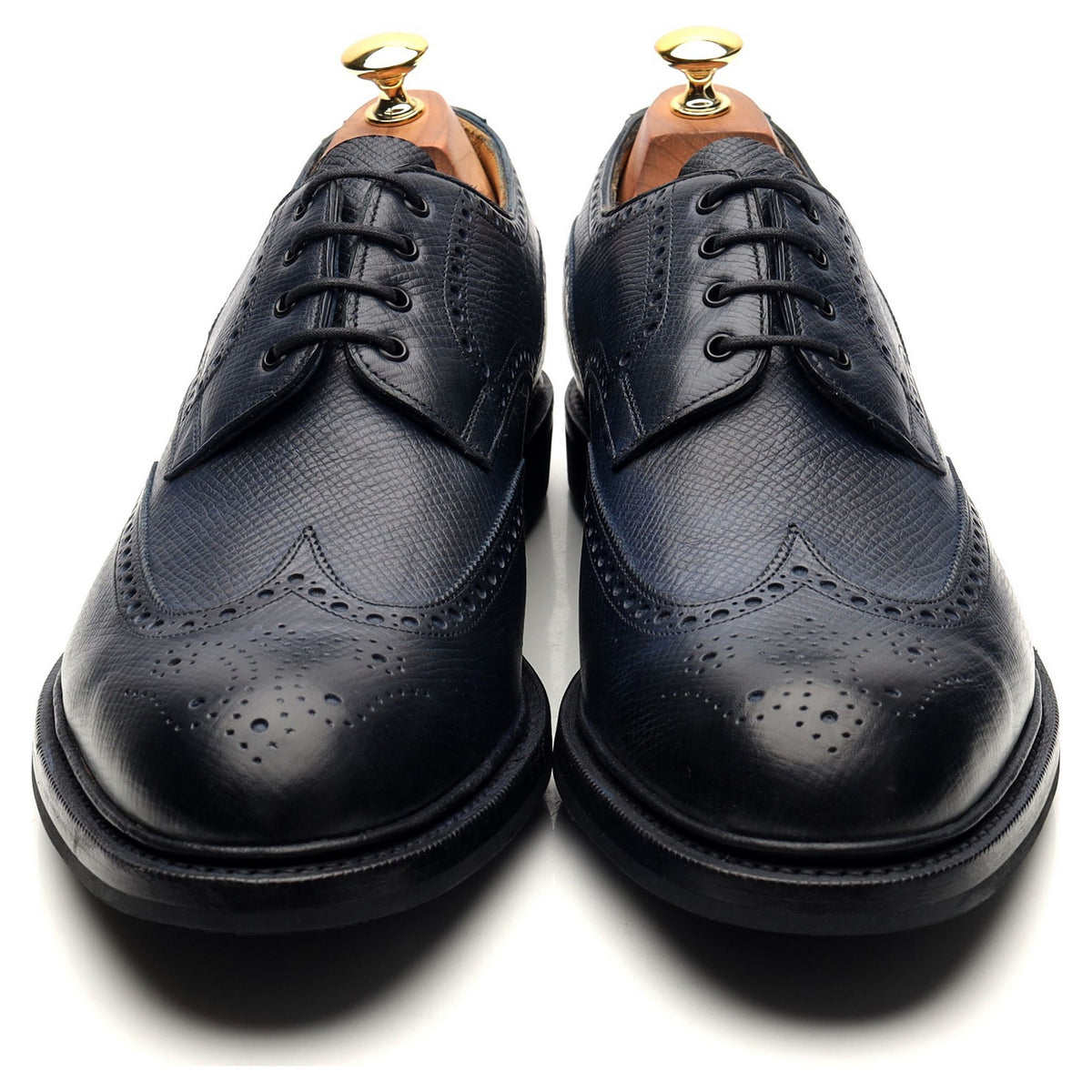 &#39;Borrowdale&#39; Navy Blue Leather Derby Brogues UK 10.5 E