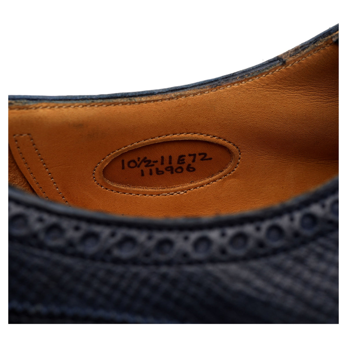 &#39;Borrowdale&#39; Navy Blue Leather Derby Brogues UK 10.5 E