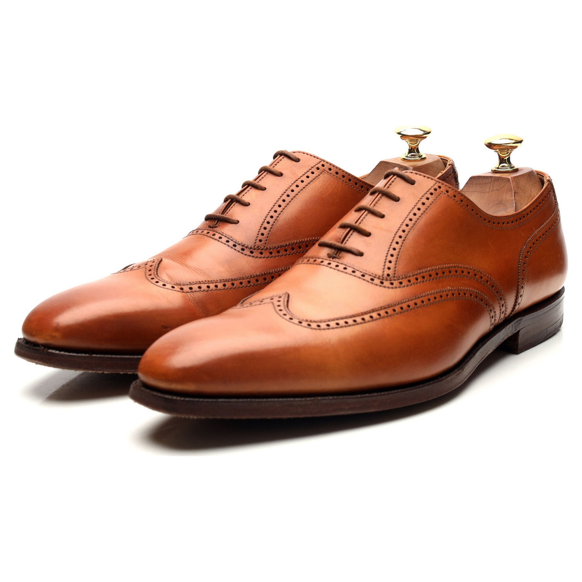 &#39;Drummond&#39; Tan Brown Leather Oxford UK 9.5 E