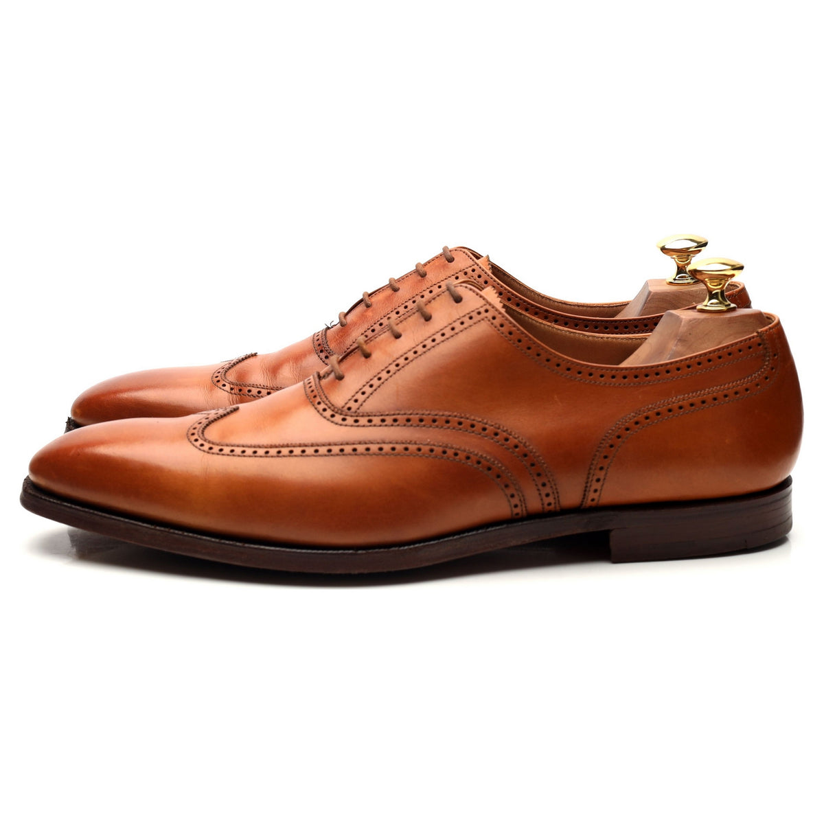 &#39;Drummond&#39; Tan Brown Leather Oxford UK 9.5 E