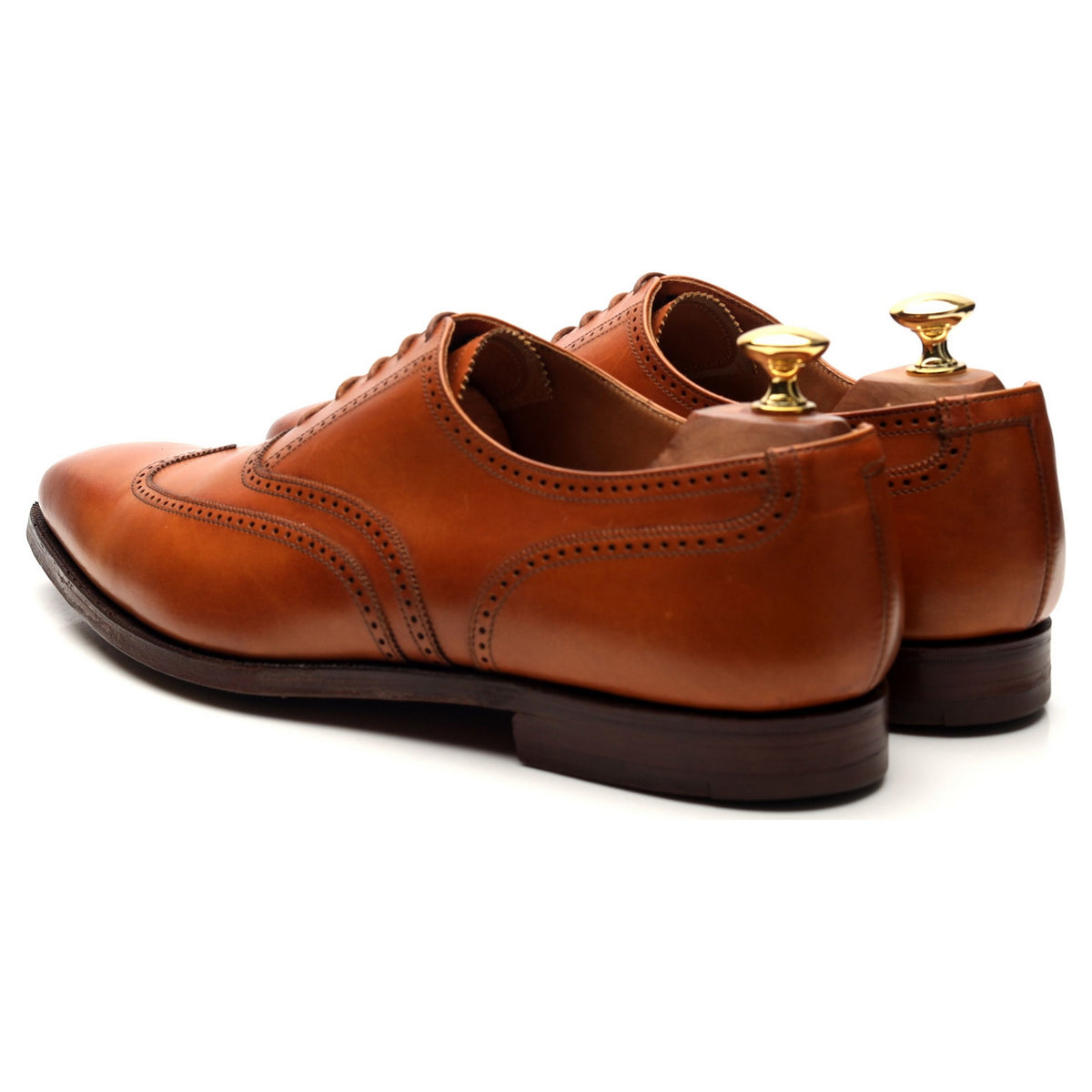 &#39;Drummond&#39; Tan Brown Leather Oxford UK 9.5 E