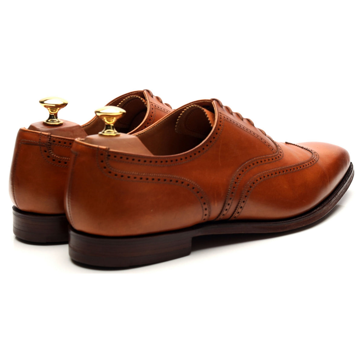 &#39;Drummond&#39; Tan Brown Leather Oxford UK 9.5 E