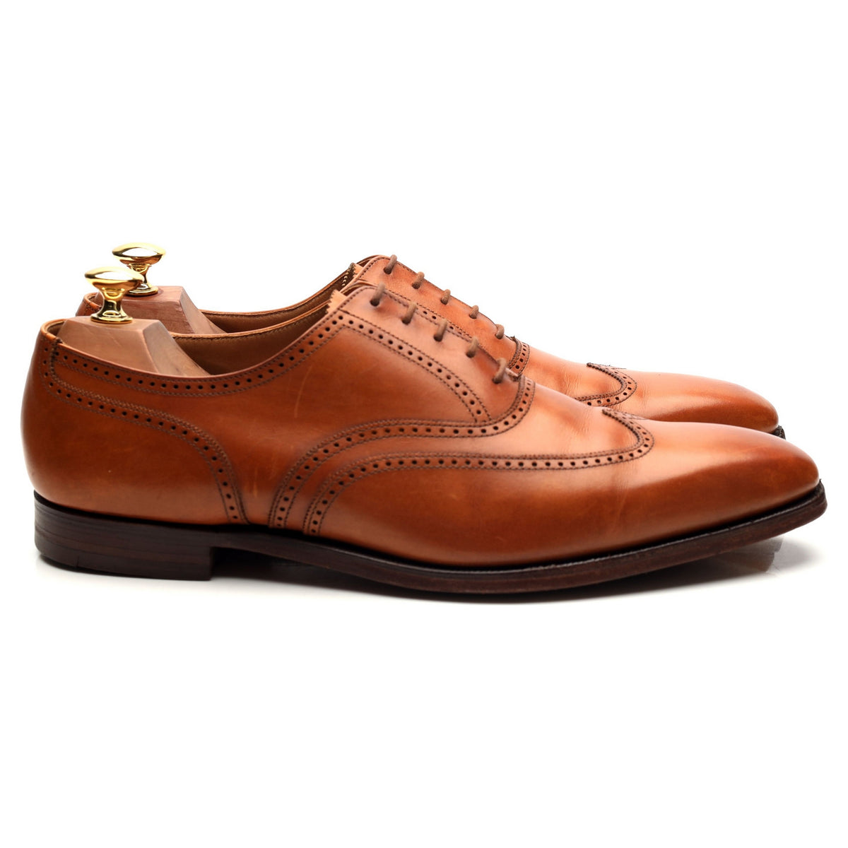 &#39;Drummond&#39; Tan Brown Leather Oxford UK 9.5 E