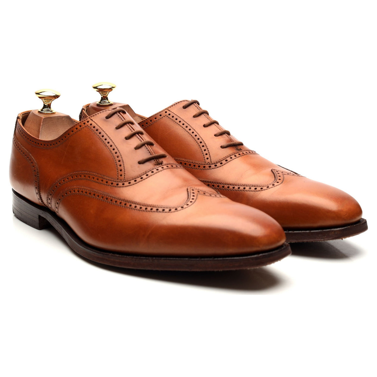 &#39;Drummond&#39; Tan Brown Leather Oxford UK 9.5 E