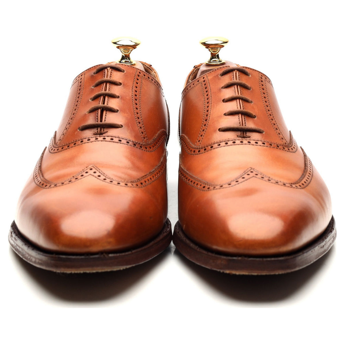 &#39;Drummond&#39; Tan Brown Leather Oxford UK 9.5 E