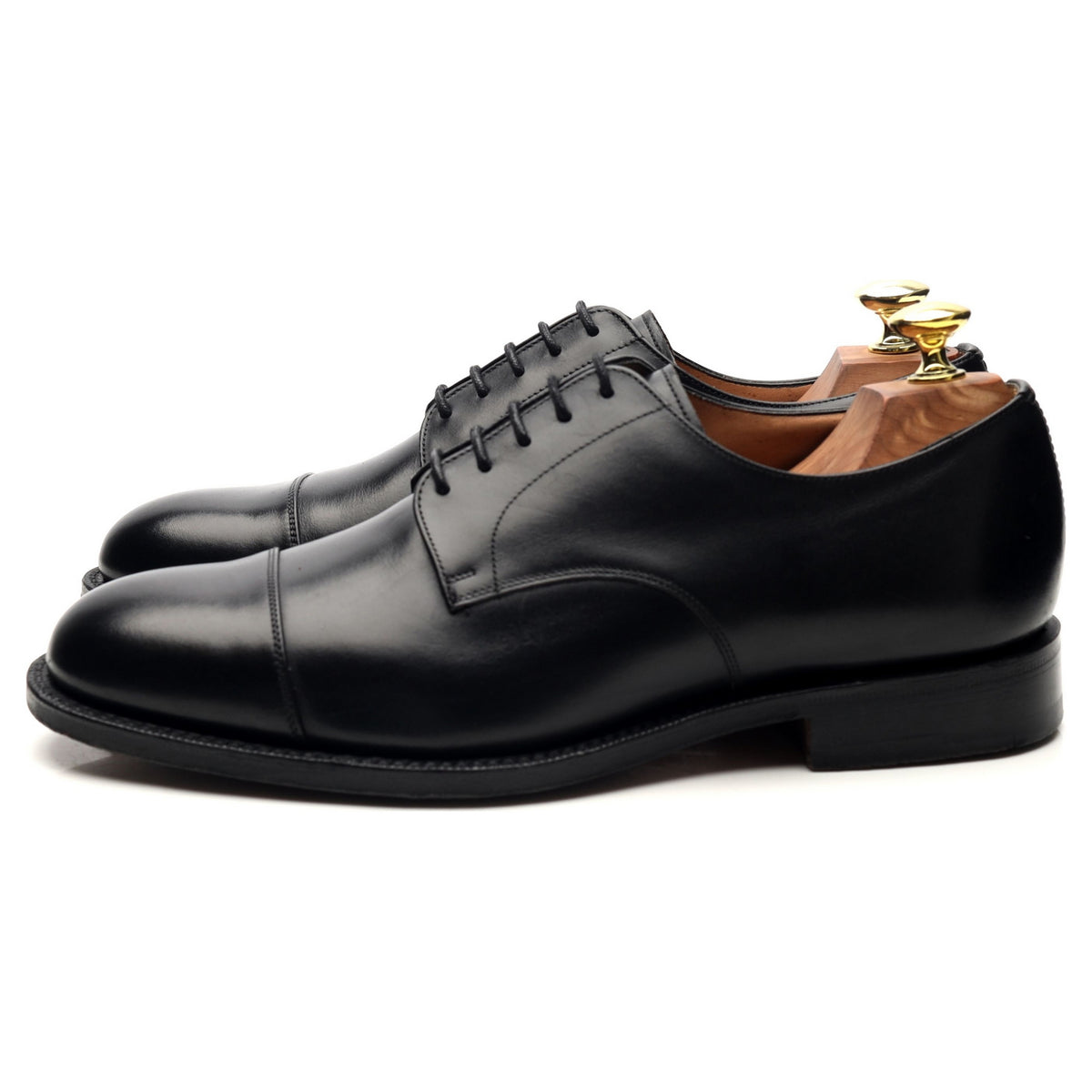 &#39;Cartmel&#39; Black Leather Derby UK 7 H