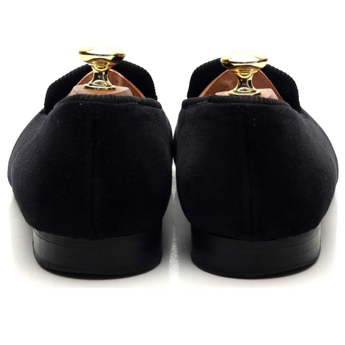 &#39;Albert&#39; Black Velvet Slippers UK 9