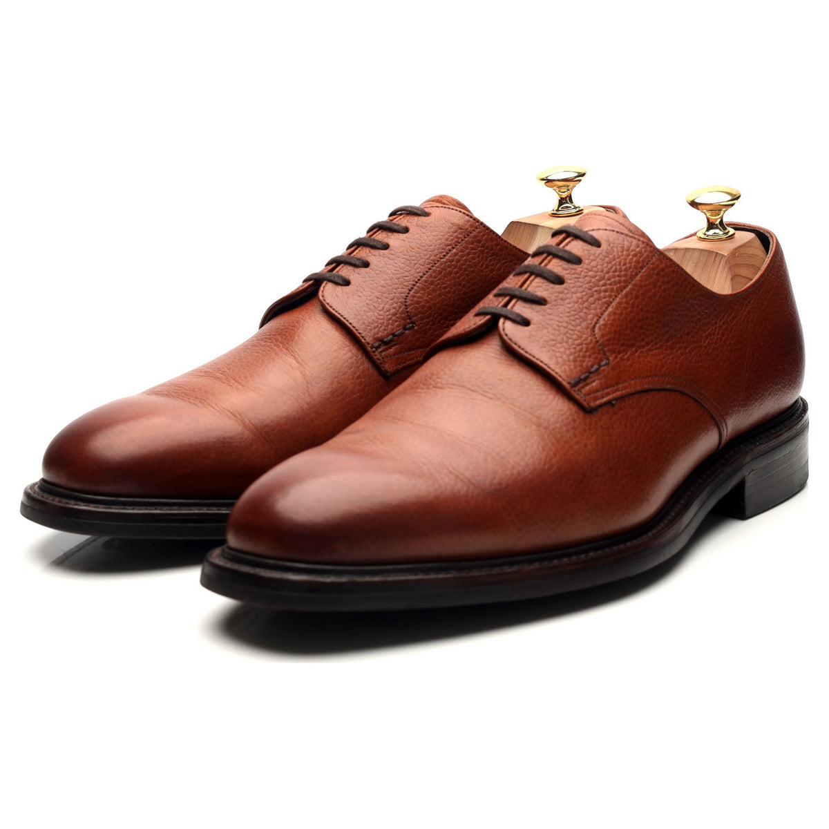 &#39;Epsom&#39; Tan Brown Leather Derby UK 10.5 G