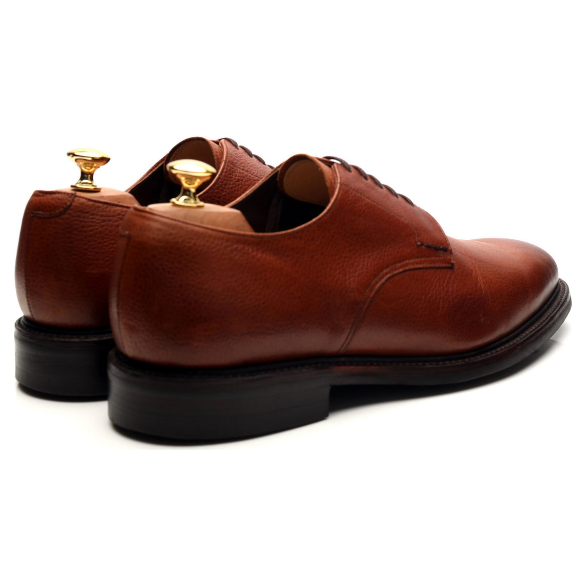 &#39;Epsom&#39; Tan Brown Leather Derby UK 10.5 G