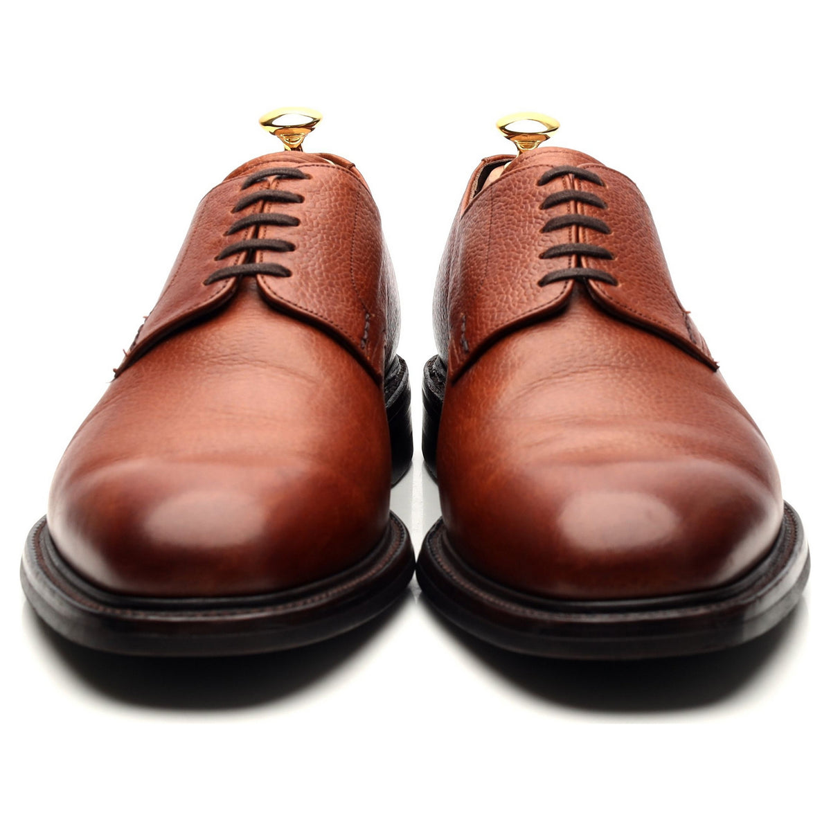 &#39;Epsom&#39; Tan Brown Leather Derby UK 10.5 G