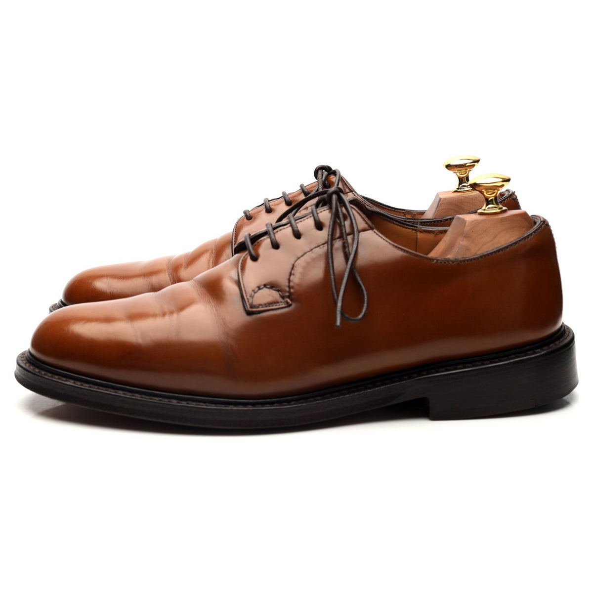 &#39;Shannon&#39; Tan Brown Leather Derby UK 8 G