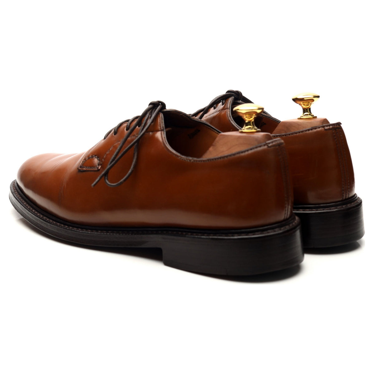 &#39;Shannon&#39; Tan Brown Leather Derby UK 8 G