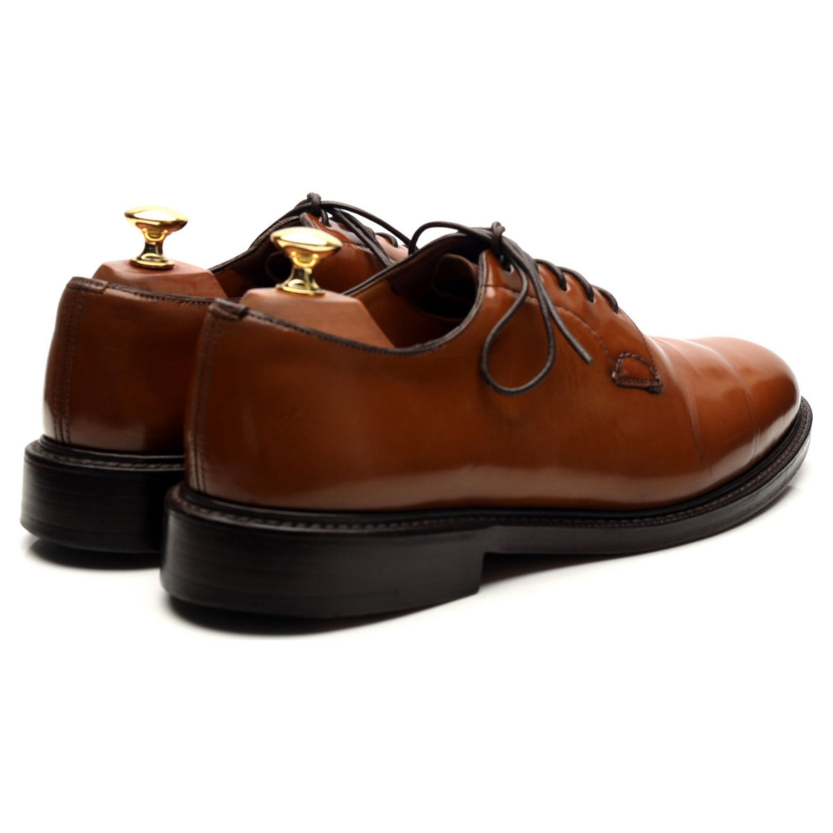 &#39;Shannon&#39; Tan Brown Leather Derby UK 8 G