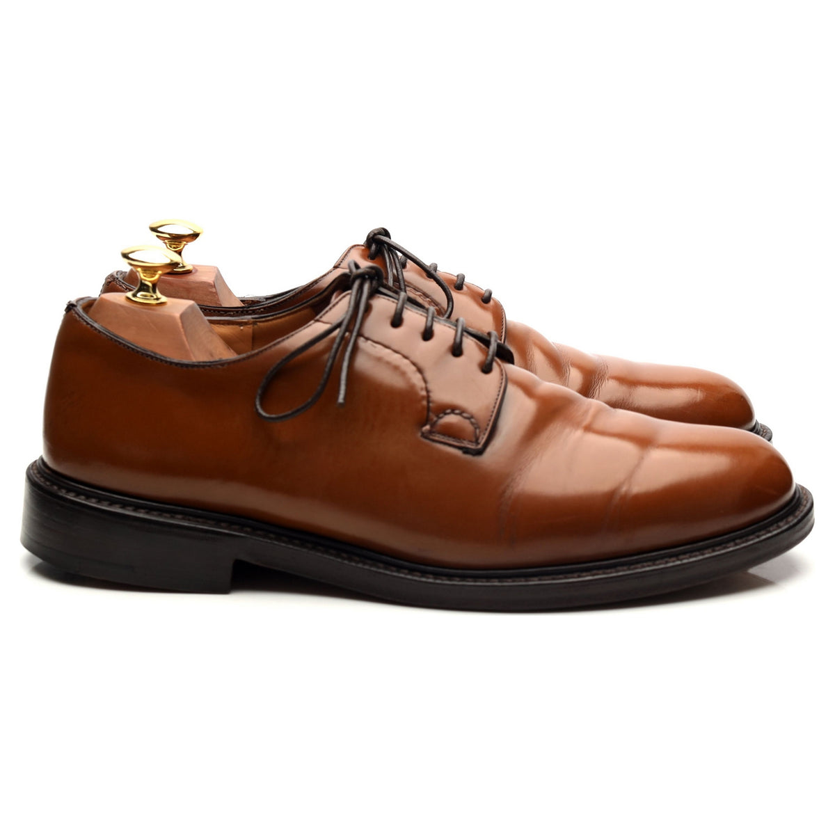 &#39;Shannon&#39; Tan Brown Leather Derby UK 8 G