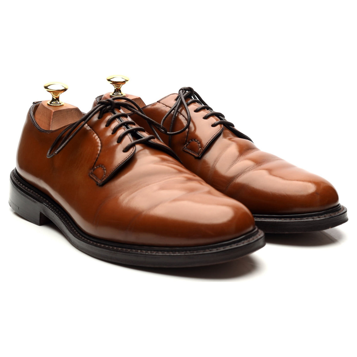 &#39;Shannon&#39; Tan Brown Leather Derby UK 8 G