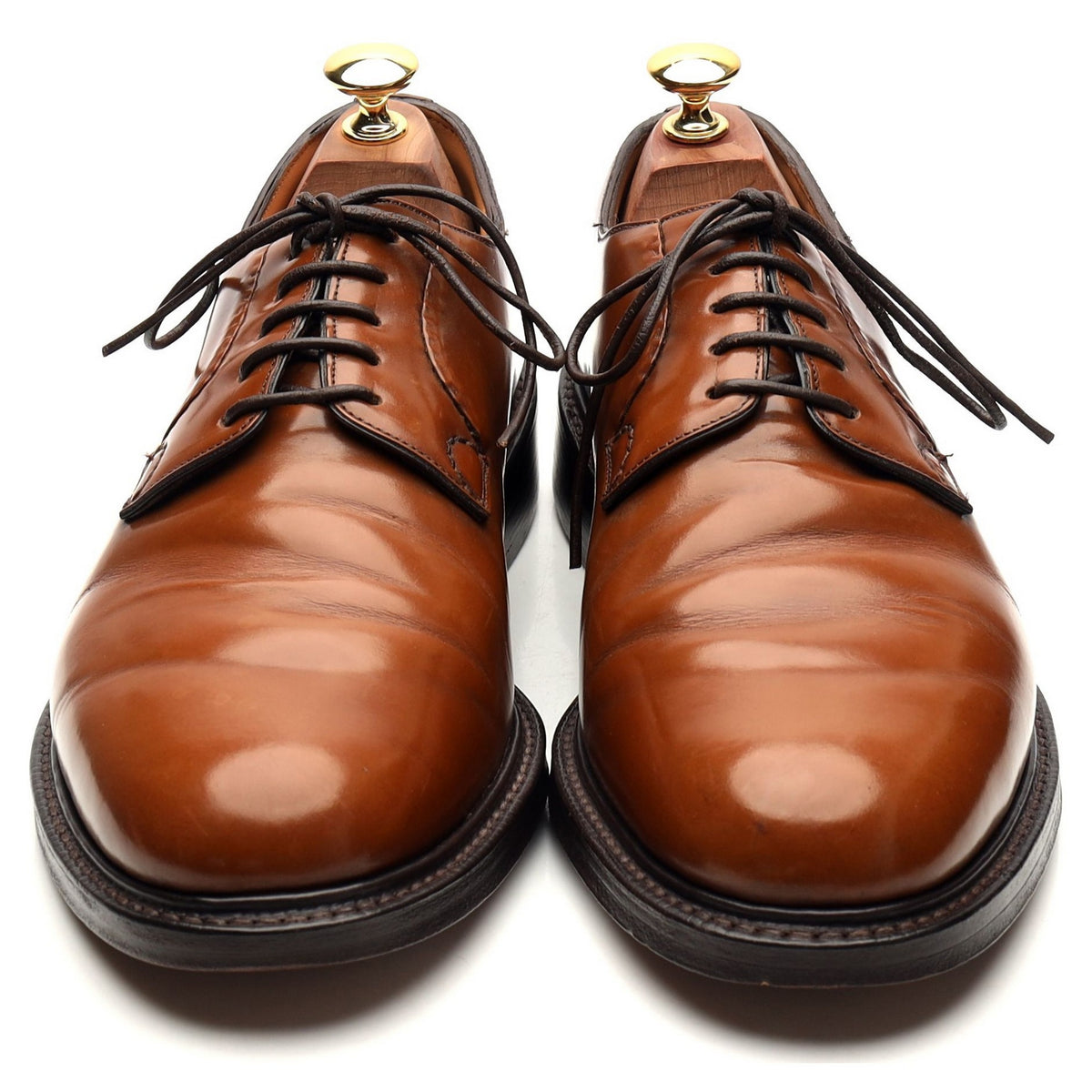 &#39;Shannon&#39; Tan Brown Leather Derby UK 8 G