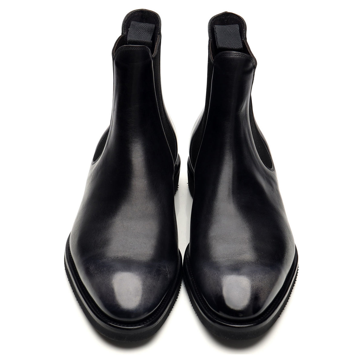 &#39;Burnham&#39; Black Patina Leather Chelsea Boots UK 6.5 G