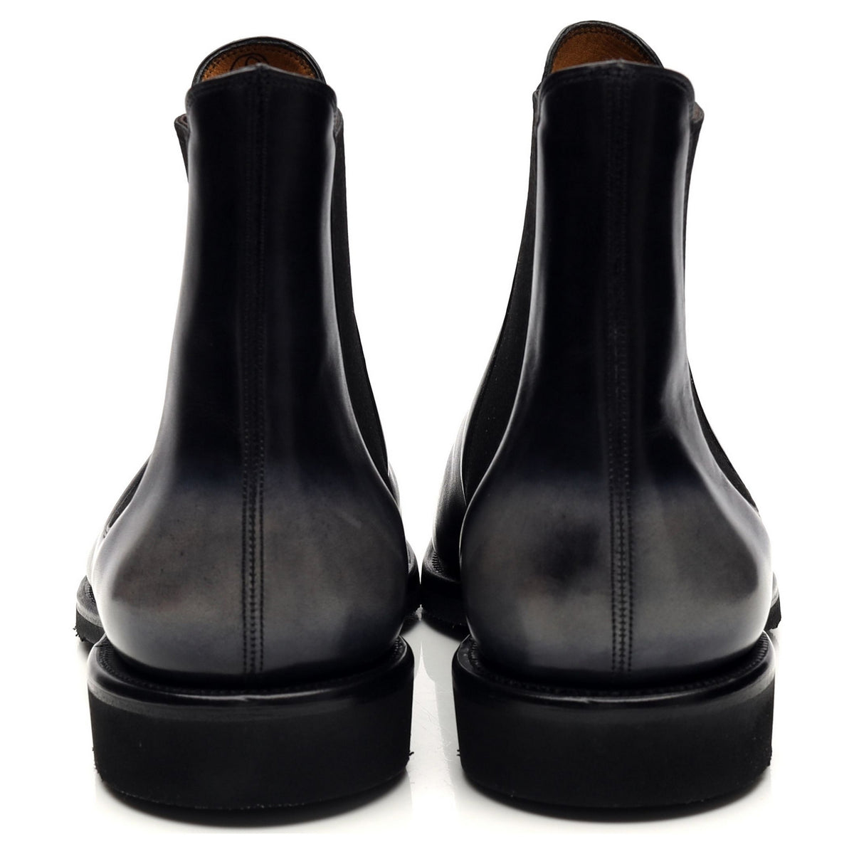 &#39;Burnham&#39; Black Patina Leather Chelsea Boots UK 6.5 G
