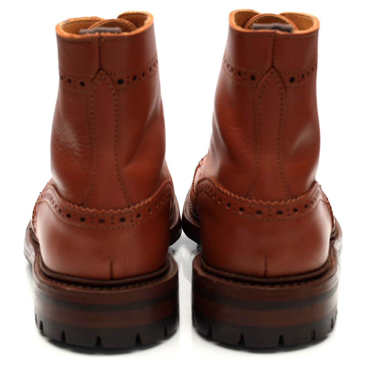 &#39;Malton&#39; Tan Brown Leather Brogue Boots UK 10.5