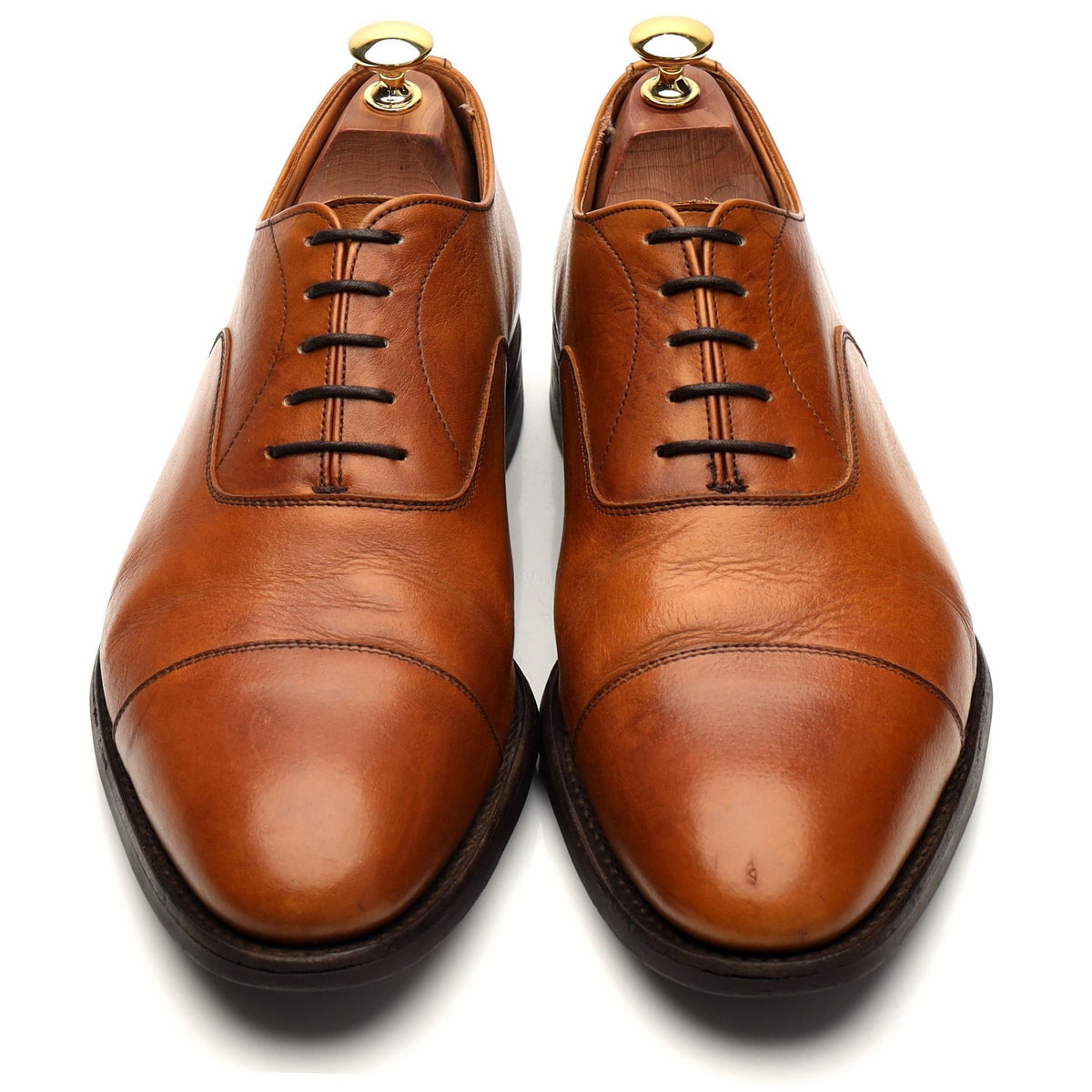 Herring Tan Brown Leather Oxford UK 9.5 F
