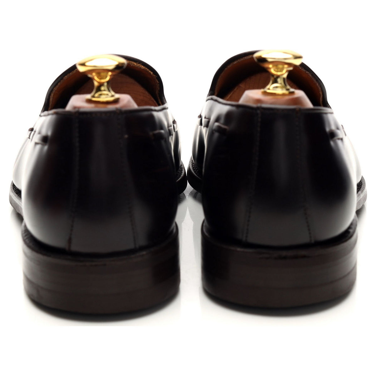 &#39;8491-K7&#39; Dark Brown Leather Tassel Loafers UK 9.5