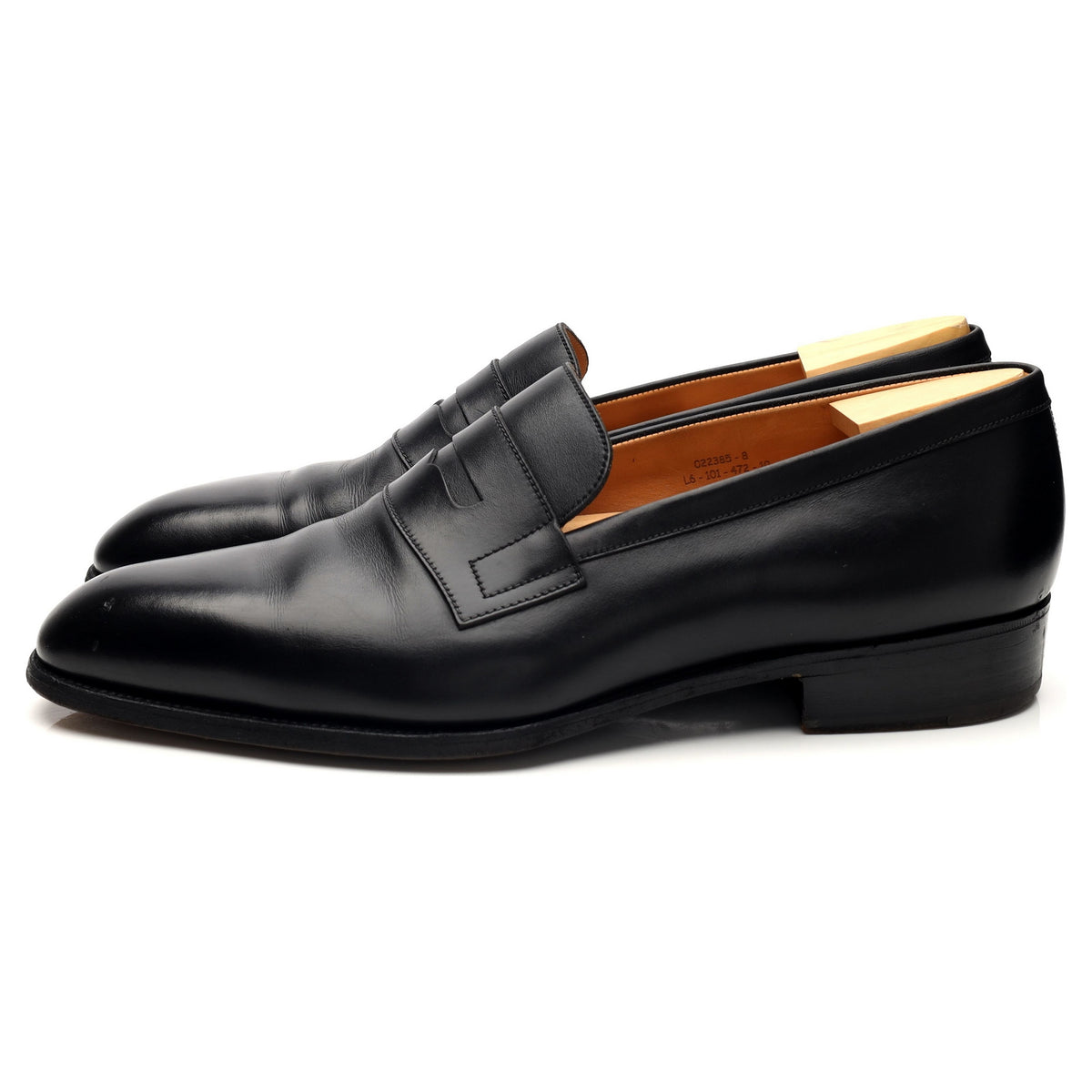 Black Leather Loafers 10 E UK 10.5