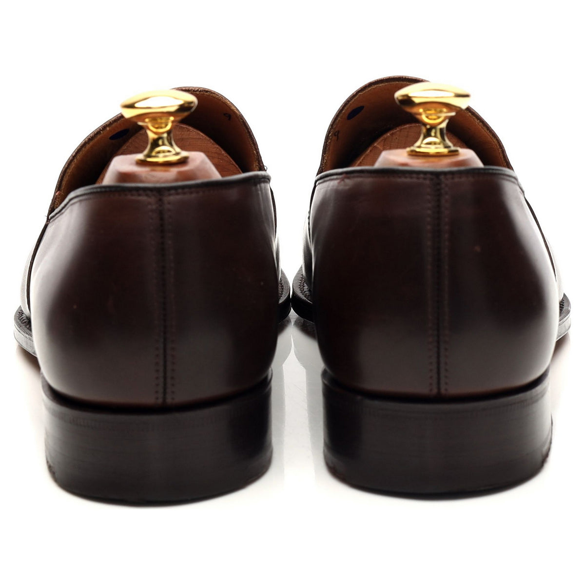 &#39;Harrow&#39; Dark Brown Leather Tassel Loafers UK 9 G