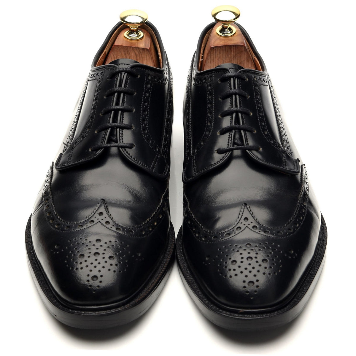 &#39;Grafton&#39; Black Leather Derby Brogues UK 8.5 F