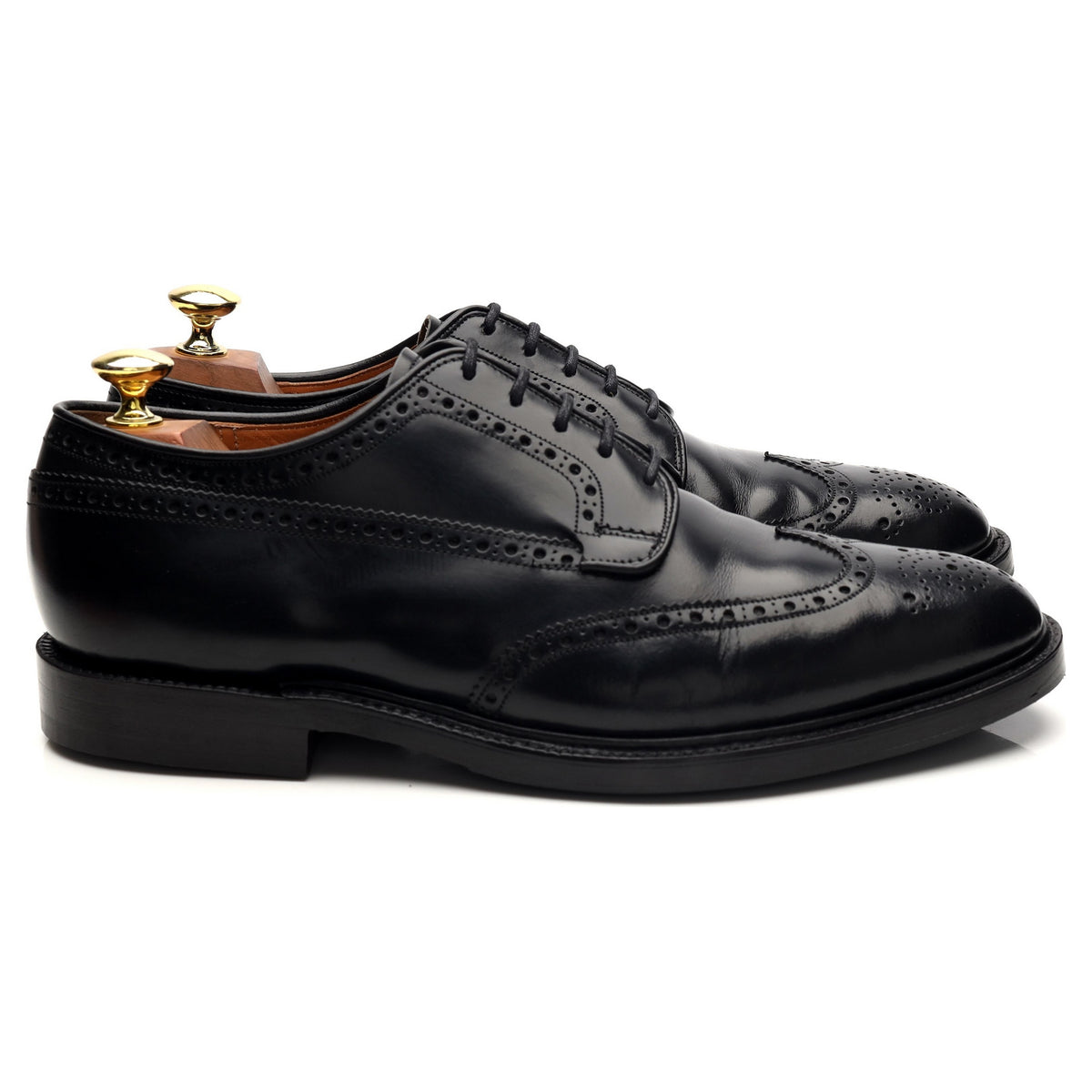 &#39;Grafton&#39; Black Leather Derby Brogues UK 8.5 F