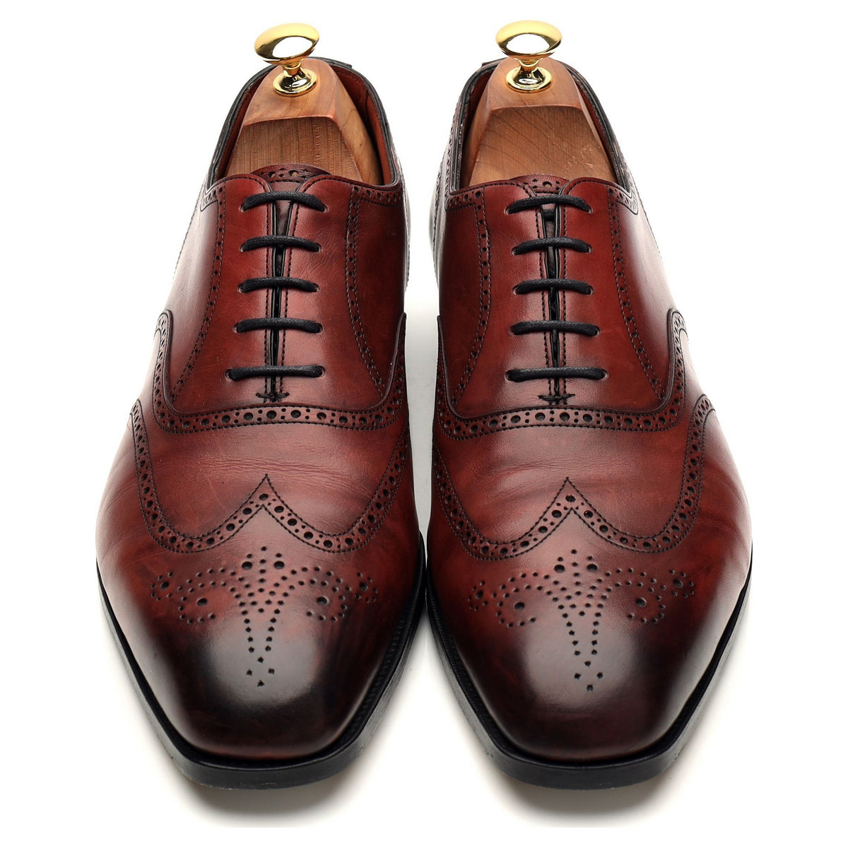 &#39;Inverness&#39; Burgundy Leather Oxford Brogues UK 10 E