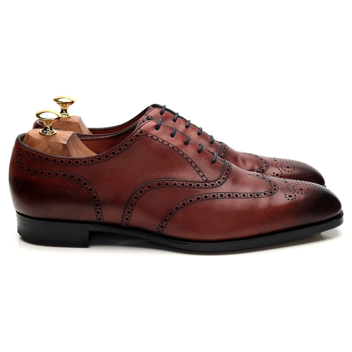 &#39;Inverness&#39; Burgundy Leather Oxford Brogues UK 10 E