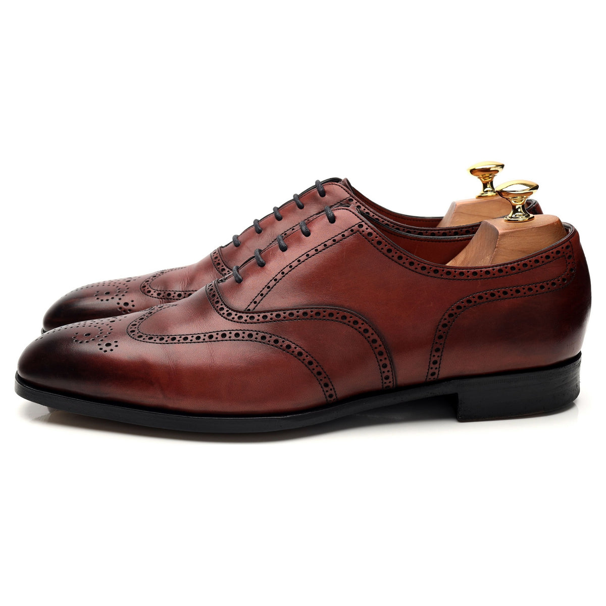&#39;Inverness&#39; Burgundy Leather Oxford Brogues UK 10 E