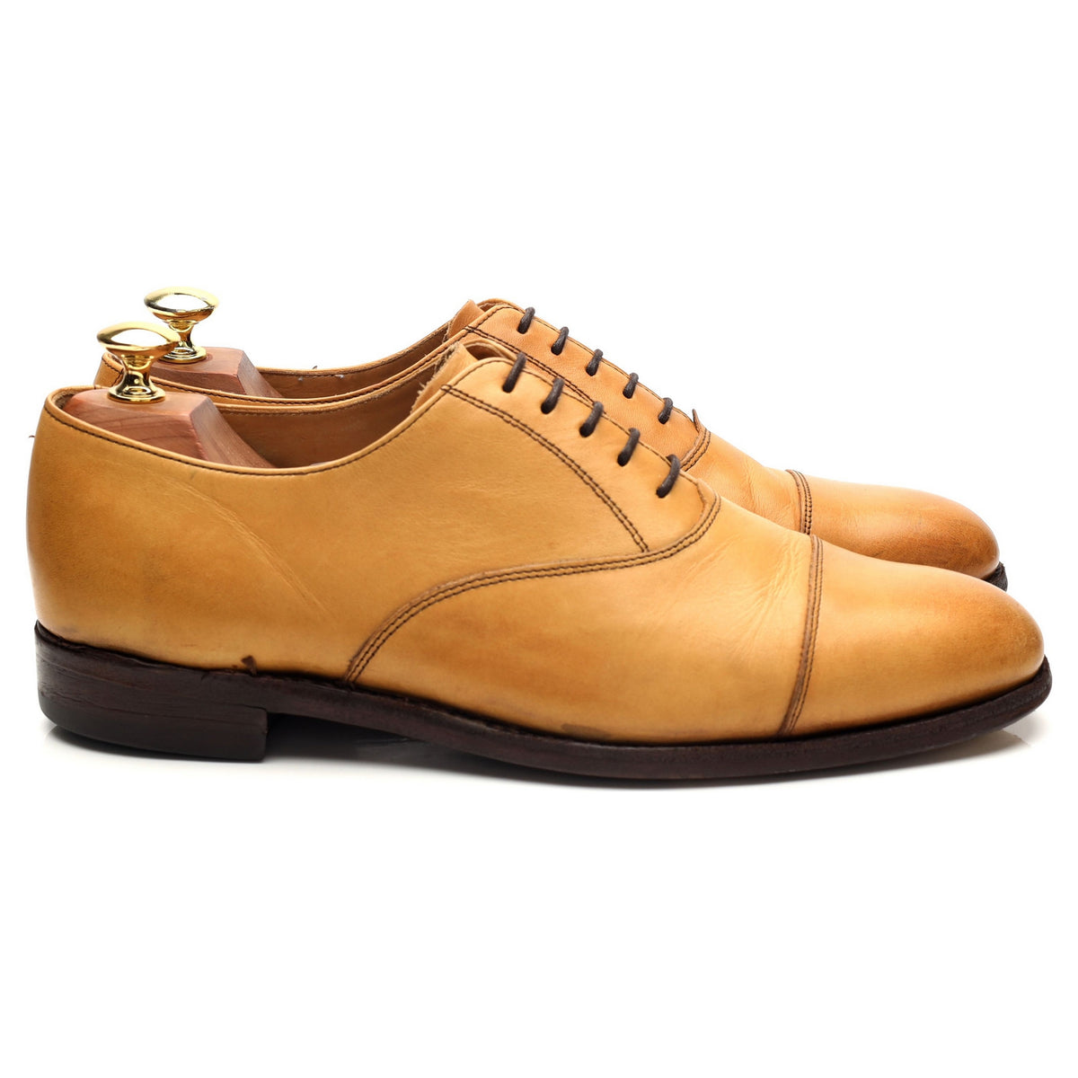 &#39;Luton&#39; Tan Brown Leather Oxford UK 8 G