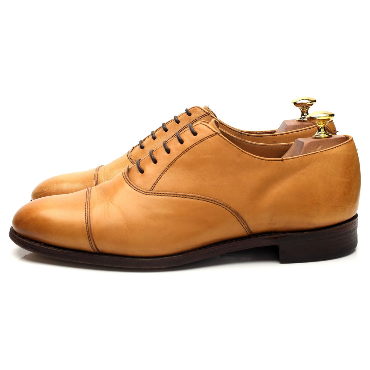 &#39;Luton&#39; Tan Brown Leather Oxford UK 8 G