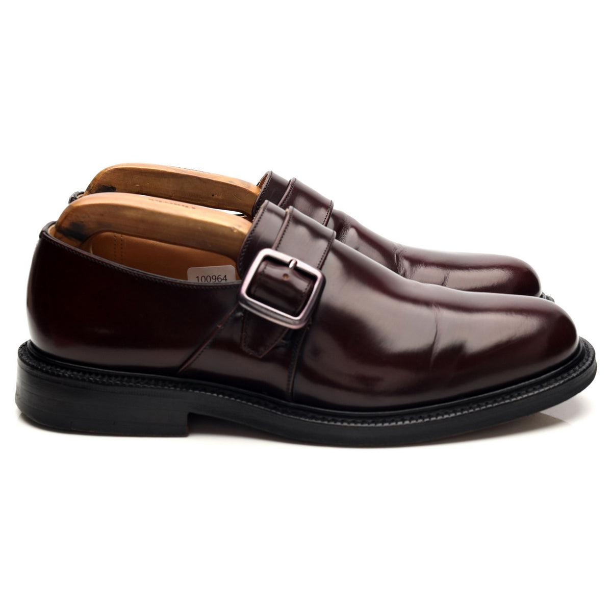 &#39;Wrexham&#39; Burgundy Leather Monk Strap UK 6 F