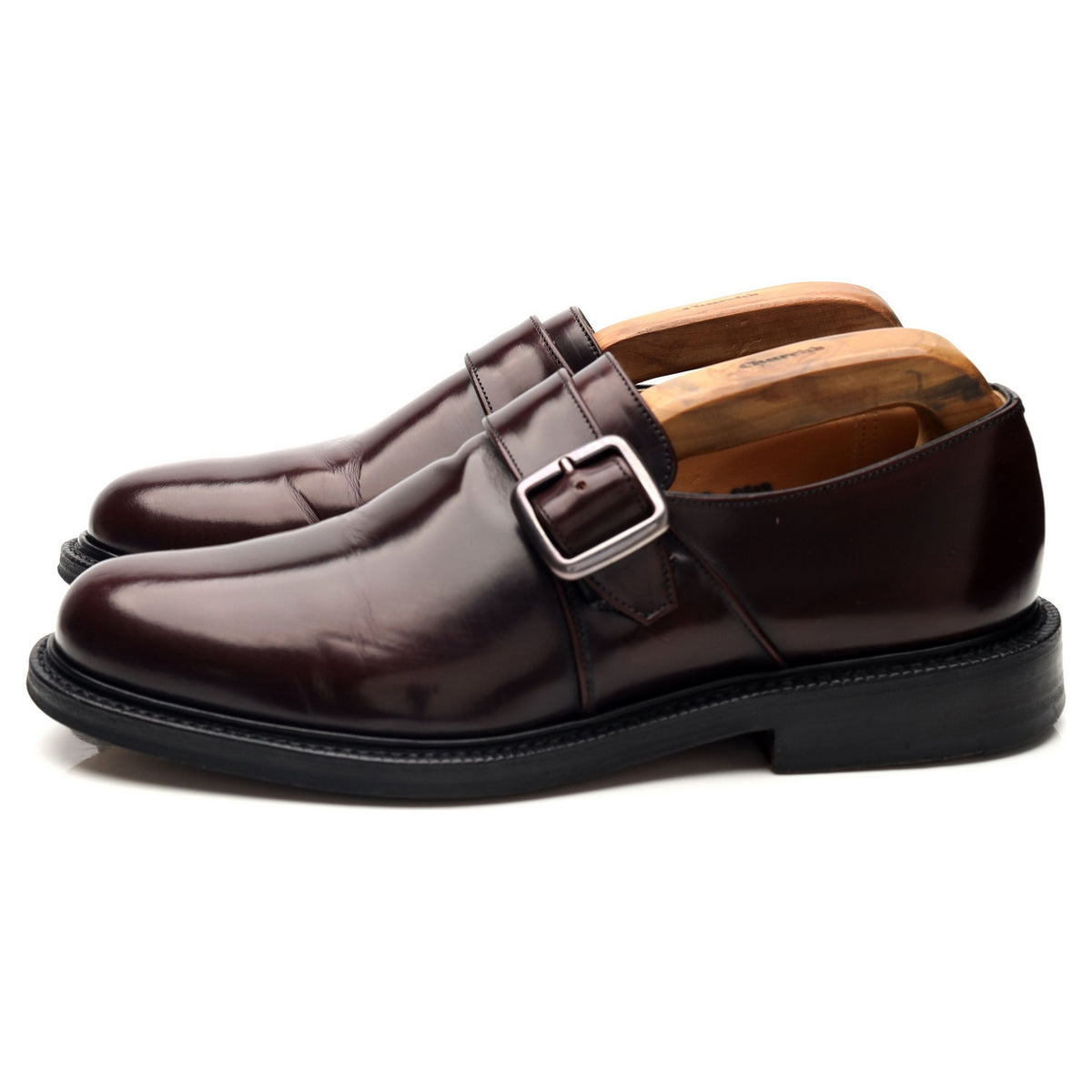 &#39;Wrexham&#39; Burgundy Leather Monk Strap UK 6 F