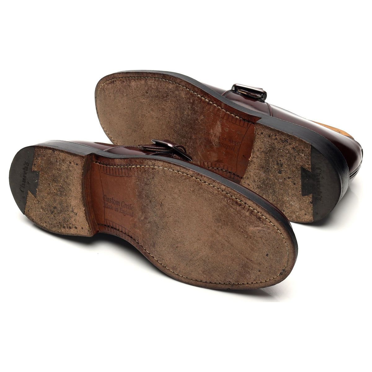 &#39;Wrexham&#39; Burgundy Leather Monk Strap UK 6 F